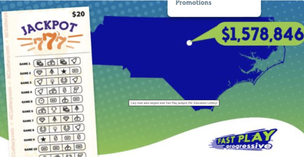 Cary Man Wins Record $1.57M Fast Play Jackpot in North Carolina Lottery History