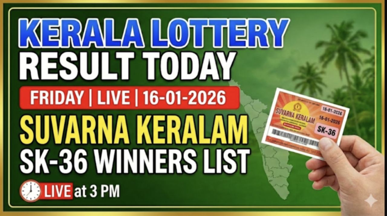 Kerala Lottery Result 16 January 2026 &ndash; Suvarna Keralam SK-36 Winners &amp; Prizes